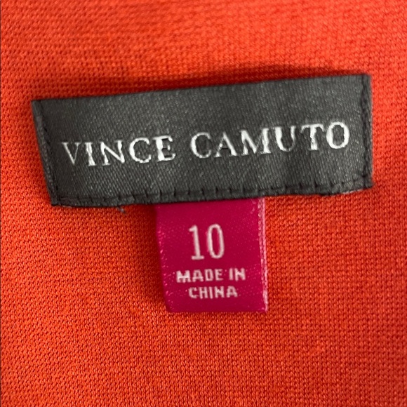 Vince Camino Colorblock Sleeveless Dress - Orange/Black/Cream Crew Neck Size 10 - Picture 6 of 11